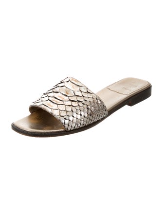 Christian Louboutin Python Slide Sandals