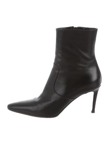 Christian Louboutin Leather Pointed-Toe Ankle Boots