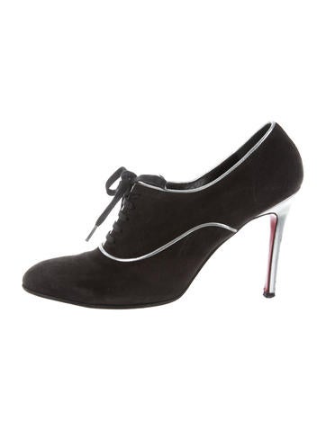 Christian Louboutin Suede Lace-Up Booties