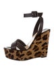 Christian Louboutin Crossover Leopard Print Wedges