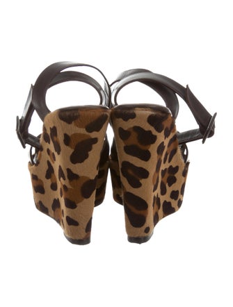 Christian Louboutin Crossover Leopard Print Wedges
