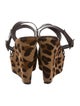 Christian Louboutin Crossover Leopard Print Wedges