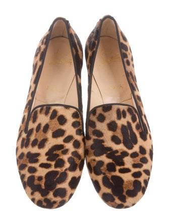 Christian Louboutin Leopard Print Ponyhair Loafers