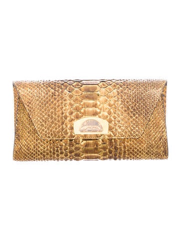 Christian Louboutin Python Metallic Riviera Clutch