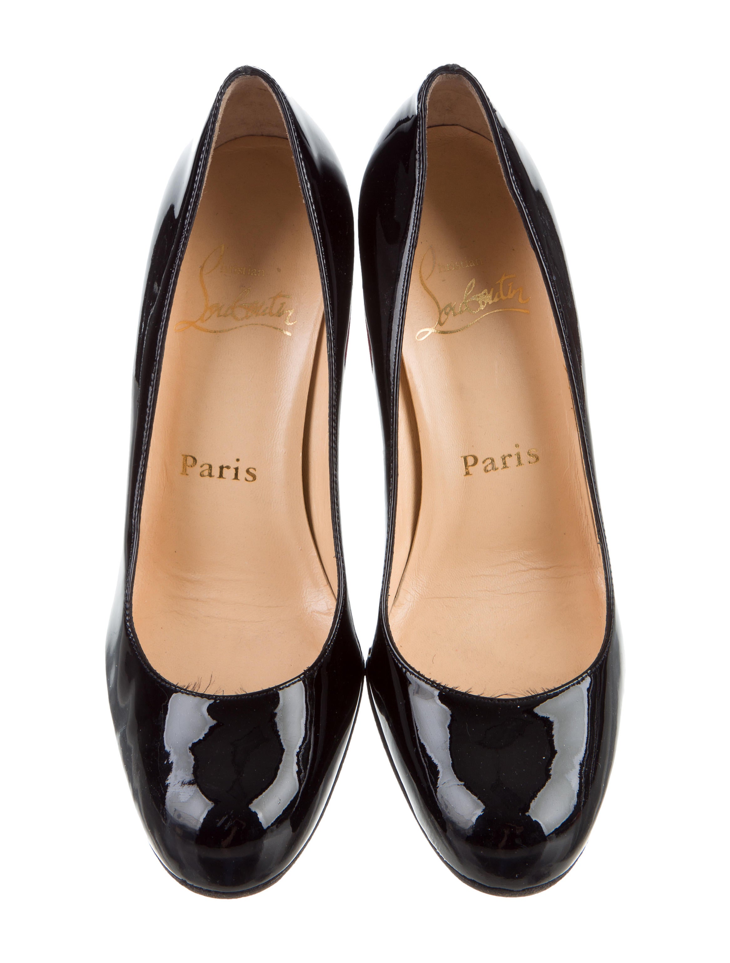 Christian Louboutin Patent Leather RoundToe Pumps Shoes CHT68337