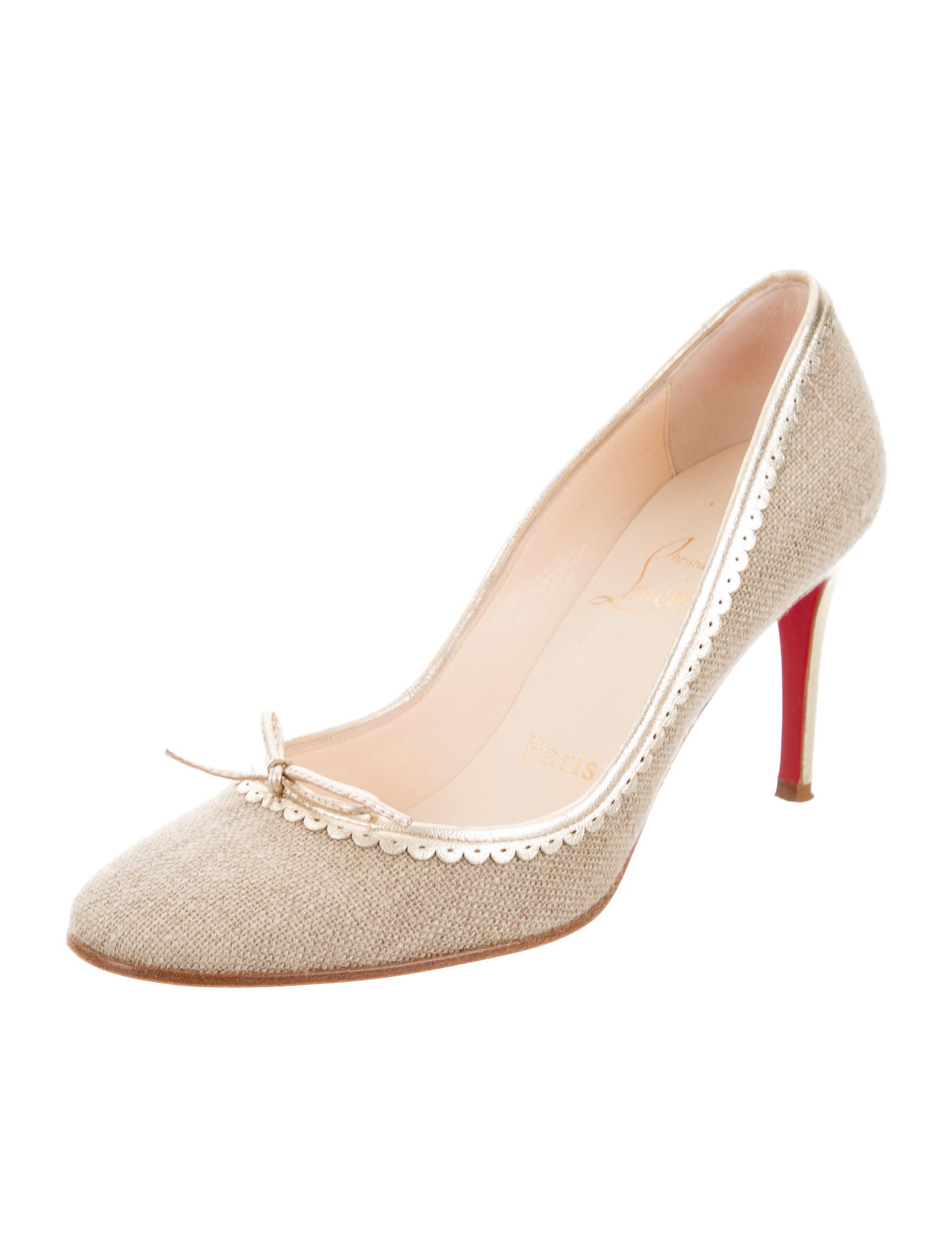Christian Louboutin Woven RoundToe Pumps Shoes CHT69843 The RealReal