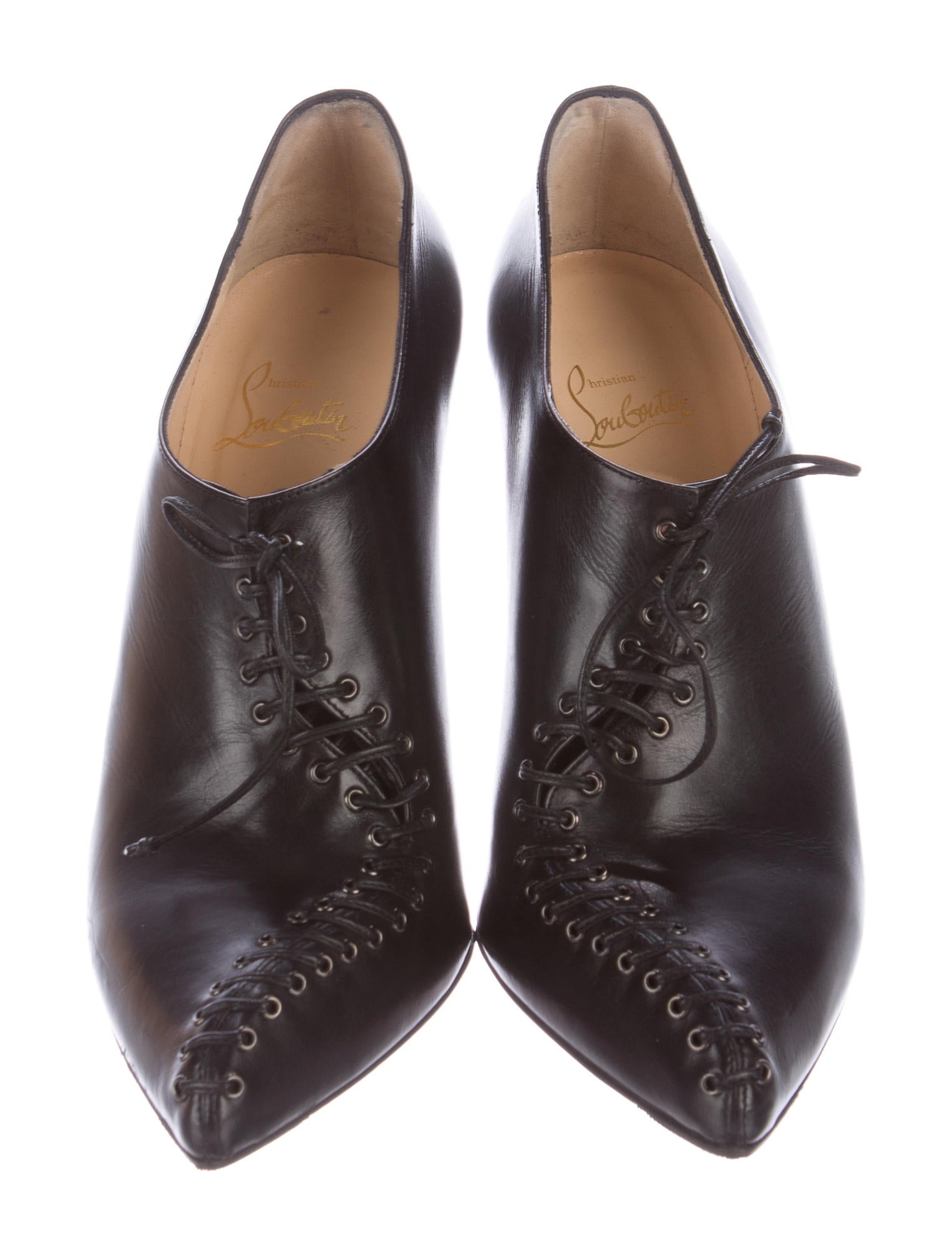 faux leather lace up booties