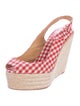 Christian Louboutin Gingham Espadrille Wedges