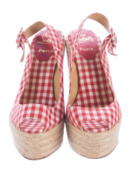 Christian Louboutin Gingham Espadrille Wedges