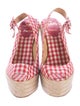 Christian Louboutin Gingham Espadrille Wedges