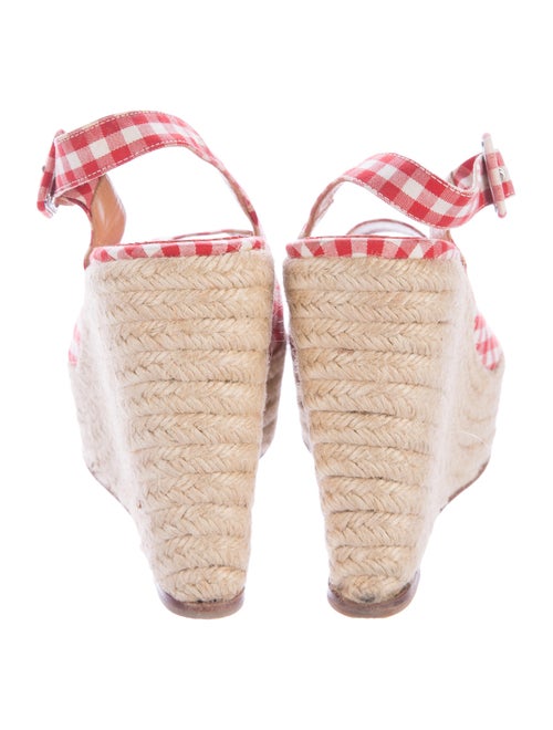 Christian Louboutin Gingham Espadrille Wedges