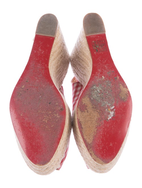 Christian Louboutin Gingham Espadrille Wedges