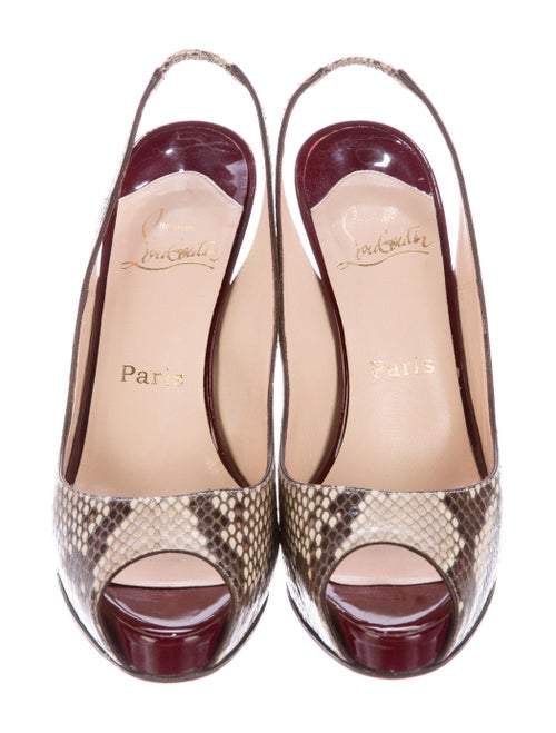 Christian Louboutin Snakeskin Slingback Pumps