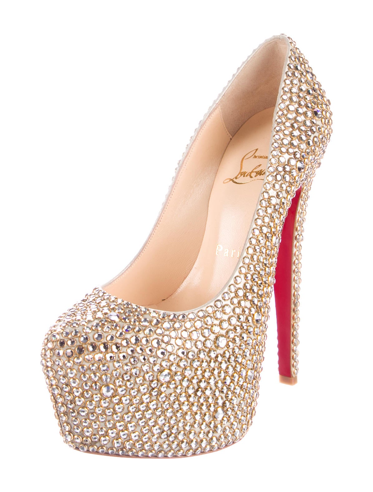 Christian Louboutin Daffodil Strass Pumps Metallic Pumps, Shoes