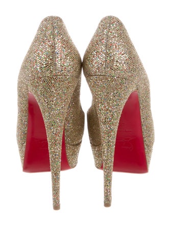 Christian Louboutin Lady Peep Glitter Pumps