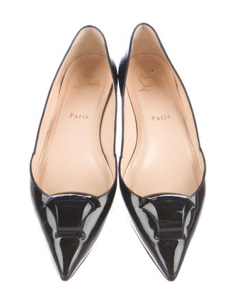 Christian Louboutin Patent Leather Pointed-Toe Flats