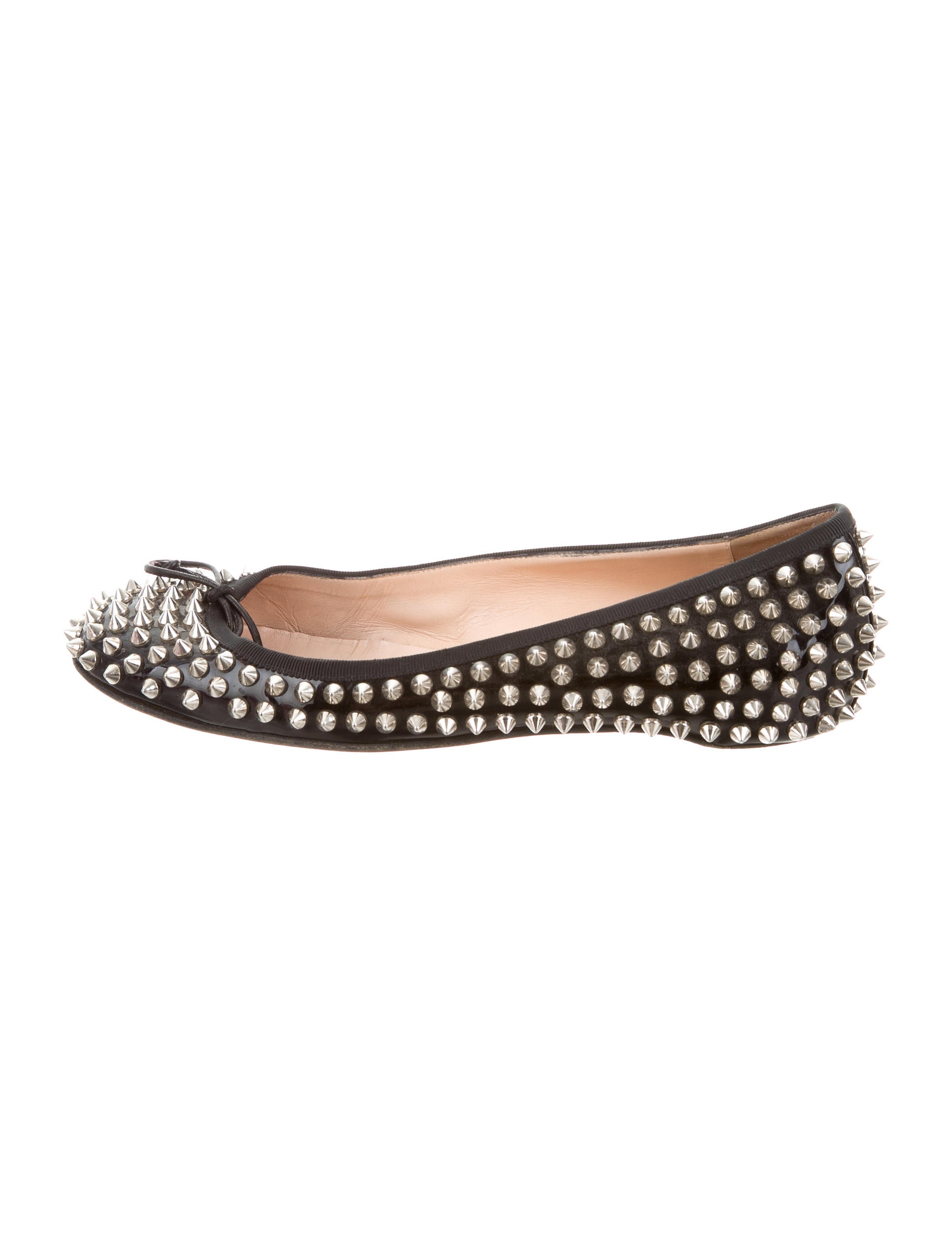 Christian Louboutin Spike Round-Toe Flats