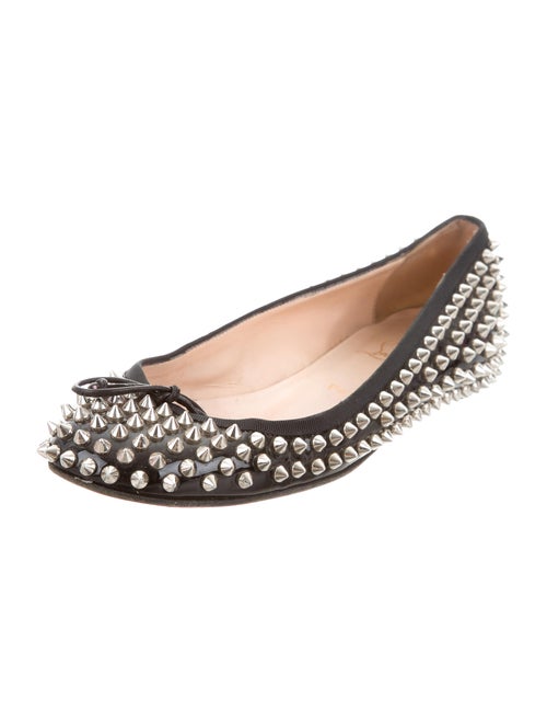 Christian Louboutin Spike Round-Toe Flats