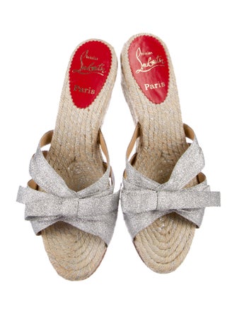Christian Louboutin Metallic Slide Espadrilles