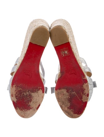 Christian Louboutin Metallic Slide Espadrilles