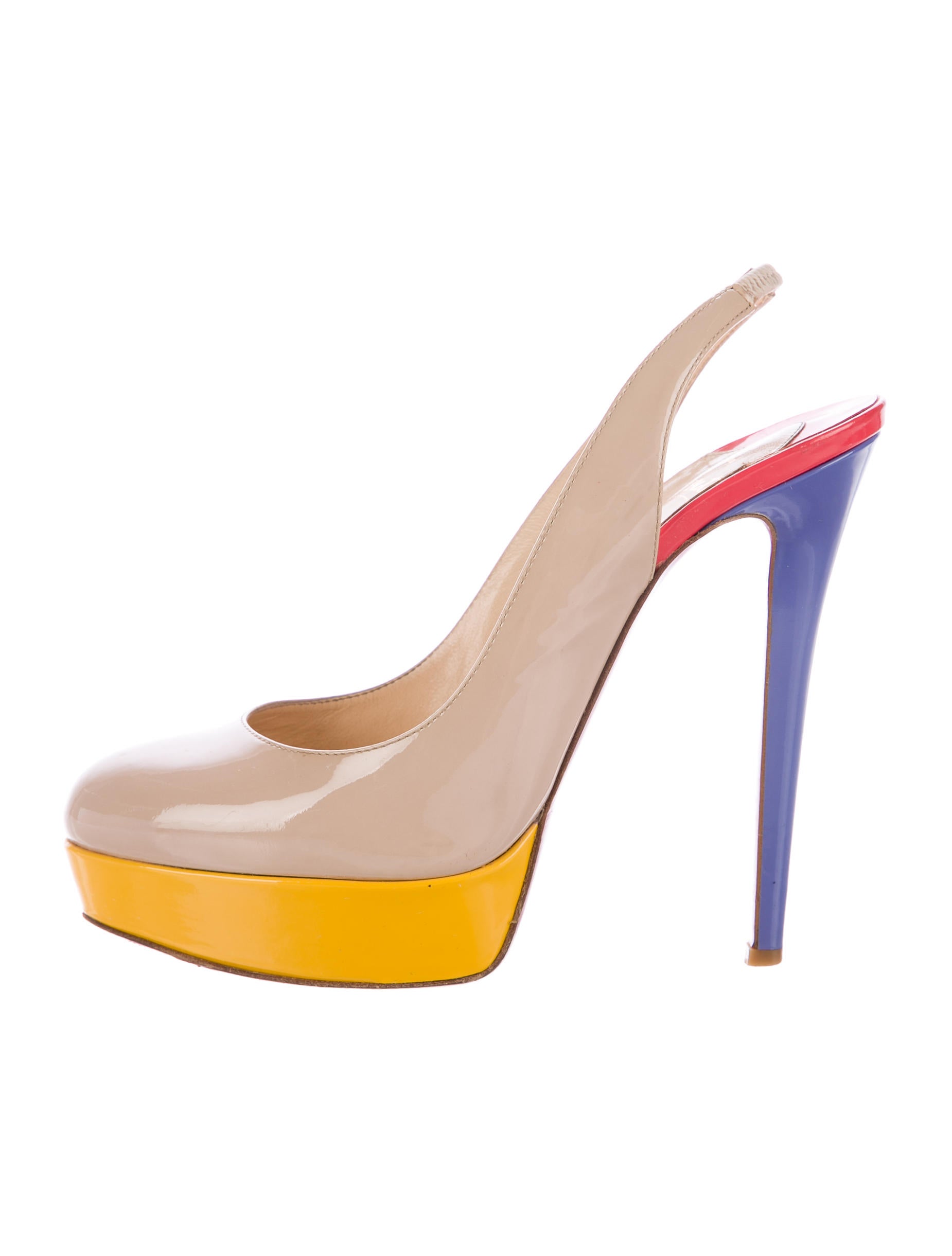 color block slingback shoes