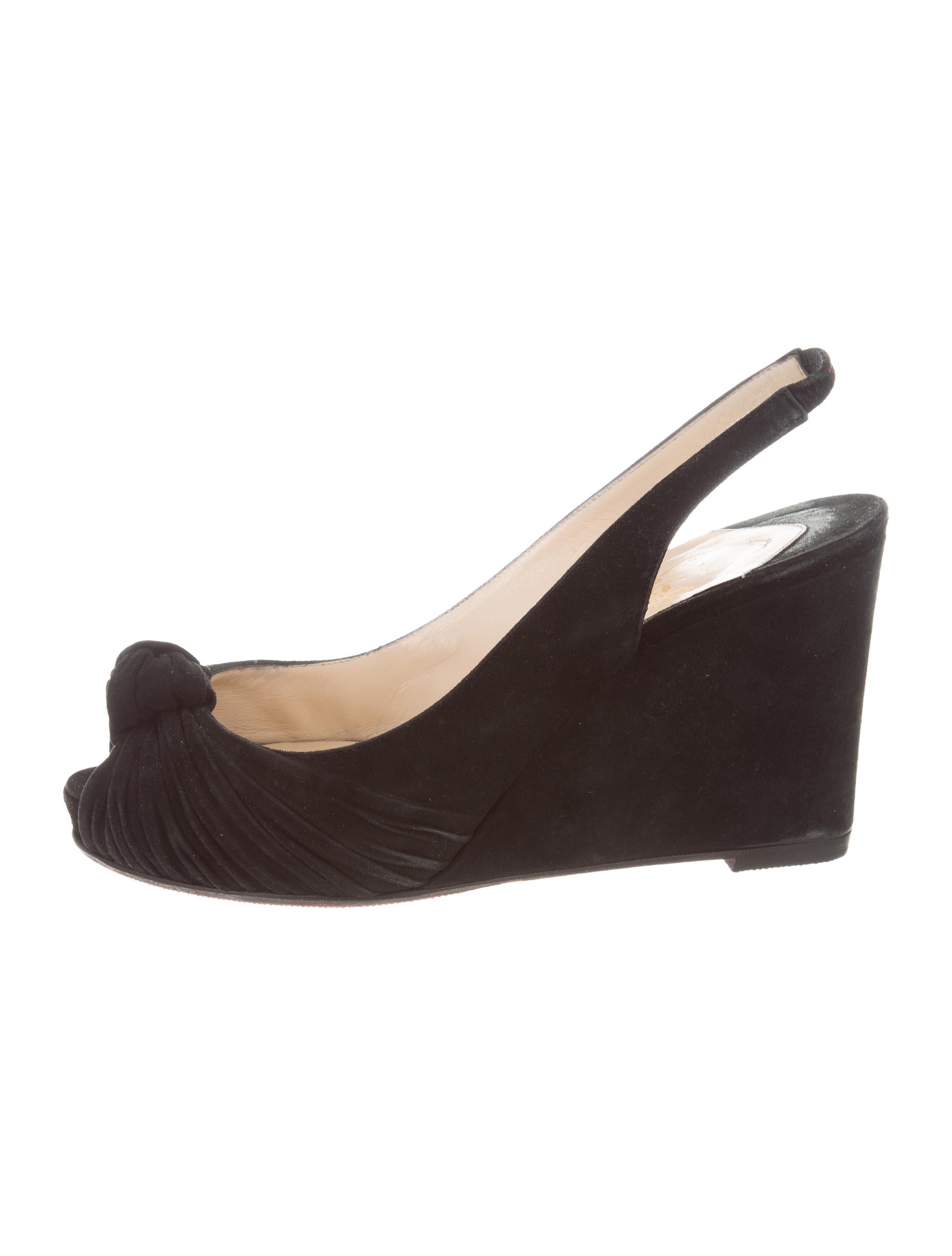 christian louboutin suede slingback wedges shoes cht78927 the realreal christian louboutin suede slingback wedges shoes cht78927 the realreal