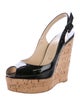 Christian Louboutin Slingback Platform Wedge Pumps