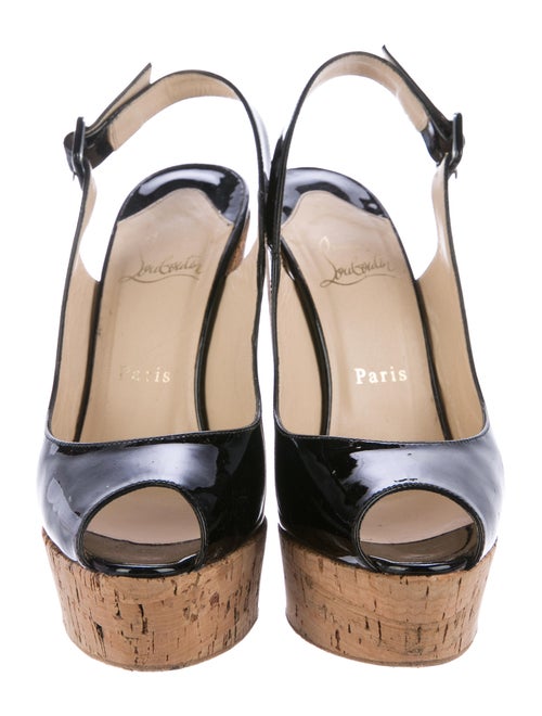Christian Louboutin Slingback Platform Wedge Pumps