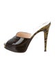 Christian Louboutin Patent Leather Slide Sandals