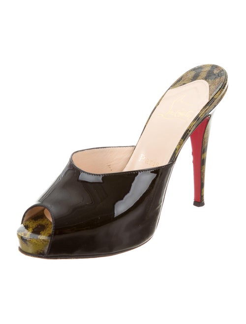 Christian Louboutin Patent Leather Slide Sandals