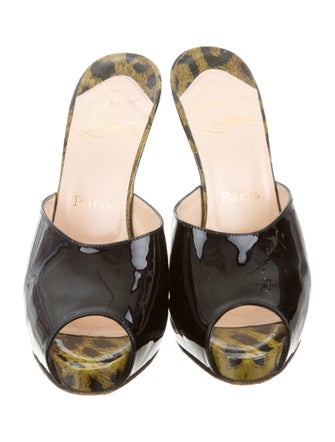 Christian Louboutin Patent Leather Slide Sandals