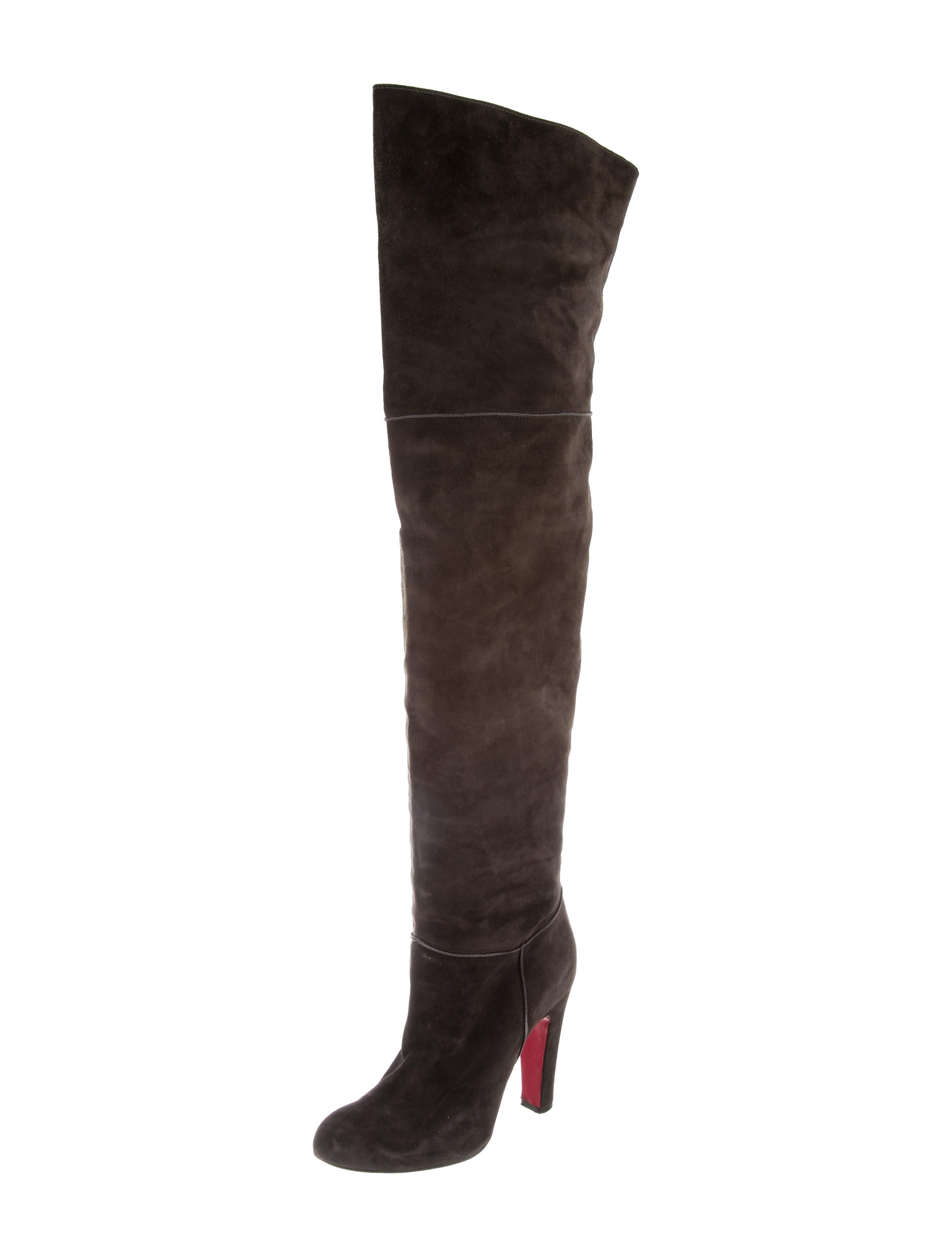 suede otk boots christian louboutin suede the knee boots shoes suede otk boots christian louboutin suede the knee boots shoes