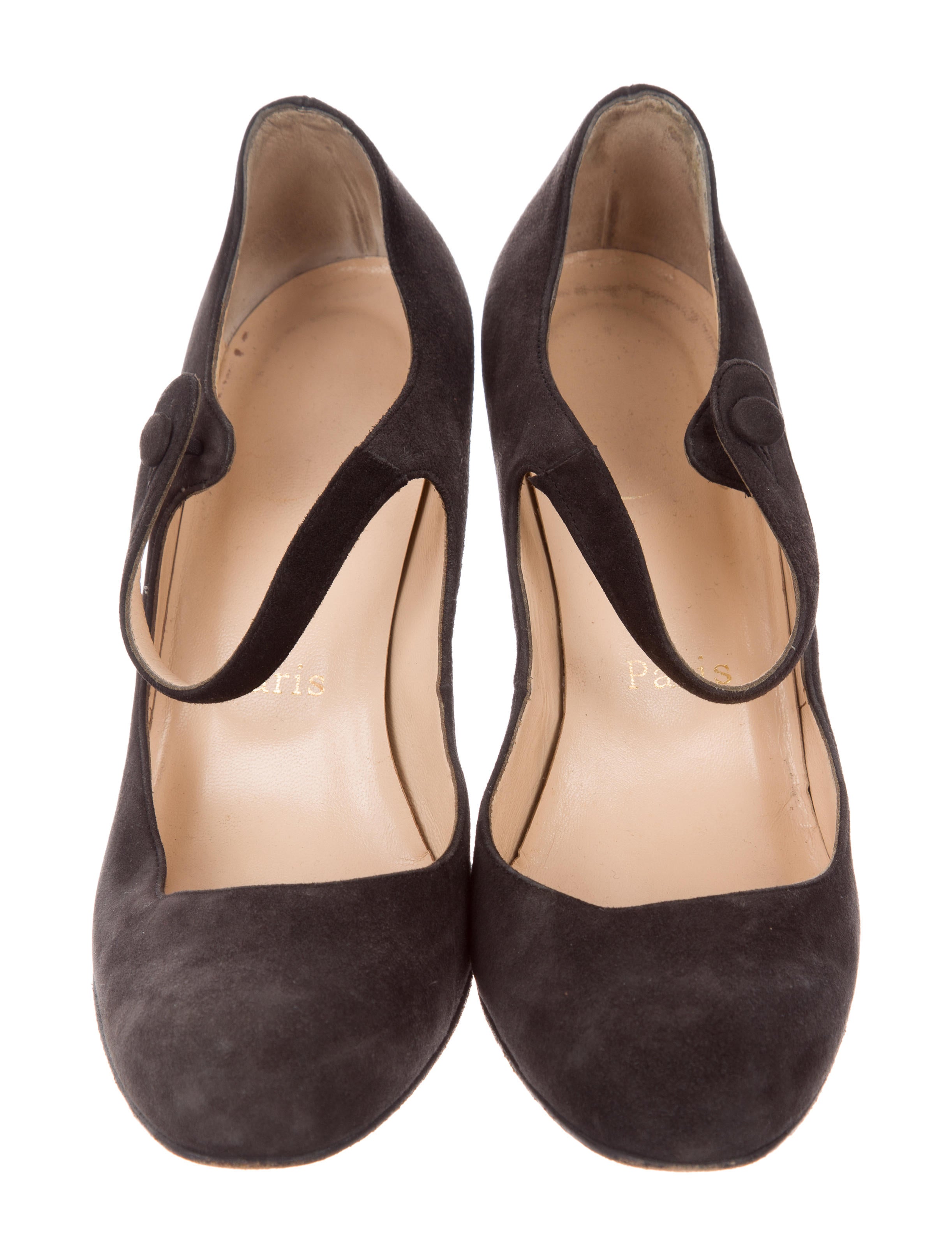 christian louboutin suede mary jane pumps
