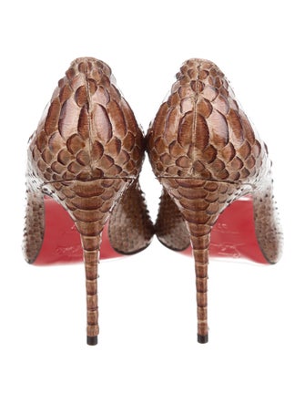 Christian Louboutin Python Pointed-Toe Pumps
