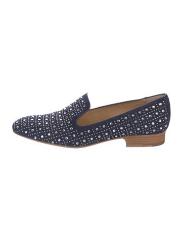 Church's Flats Suede Crystal Embellishments Loafers Us7, It37 | 7