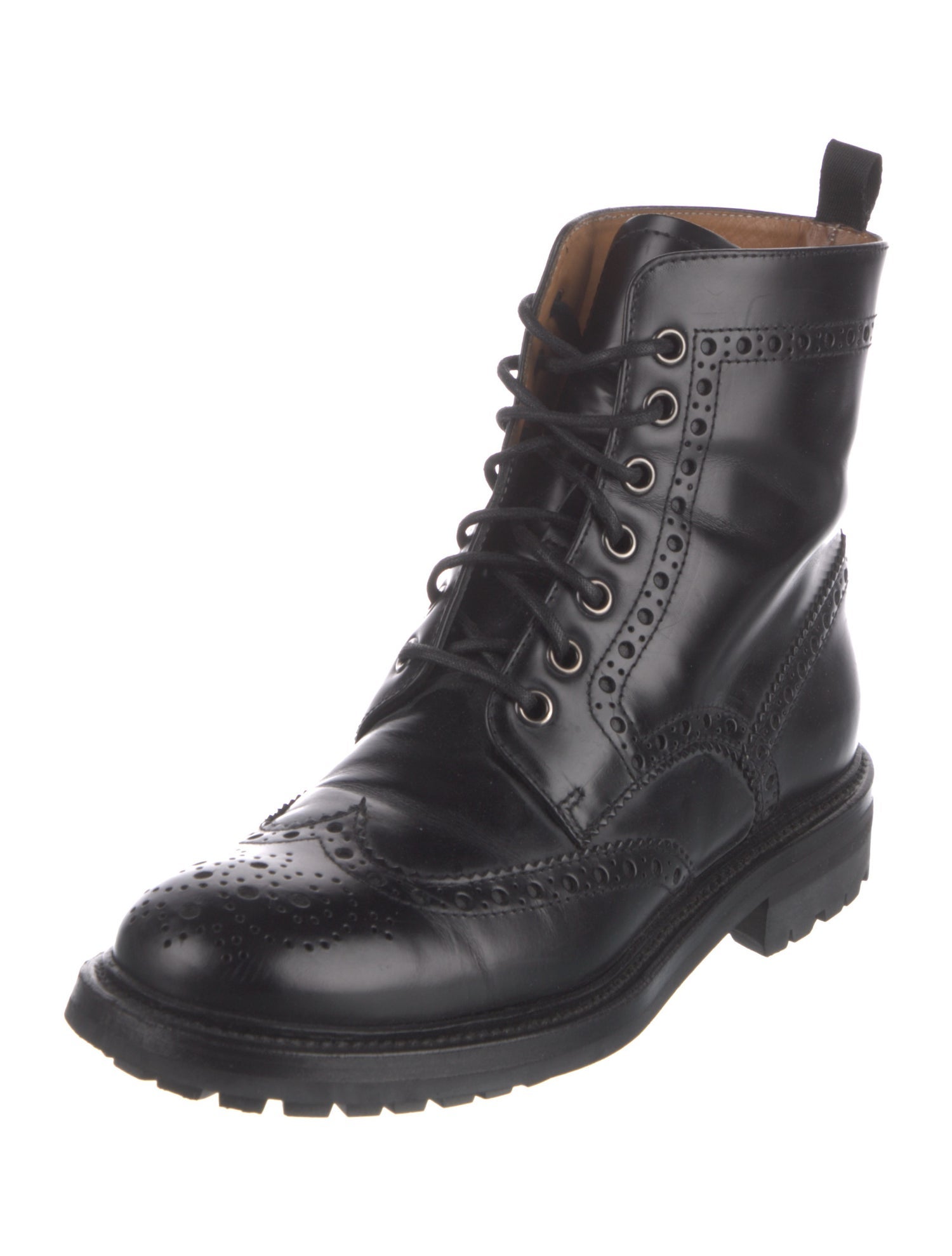 Church's Leather Whipstitch Trim Combat Boots