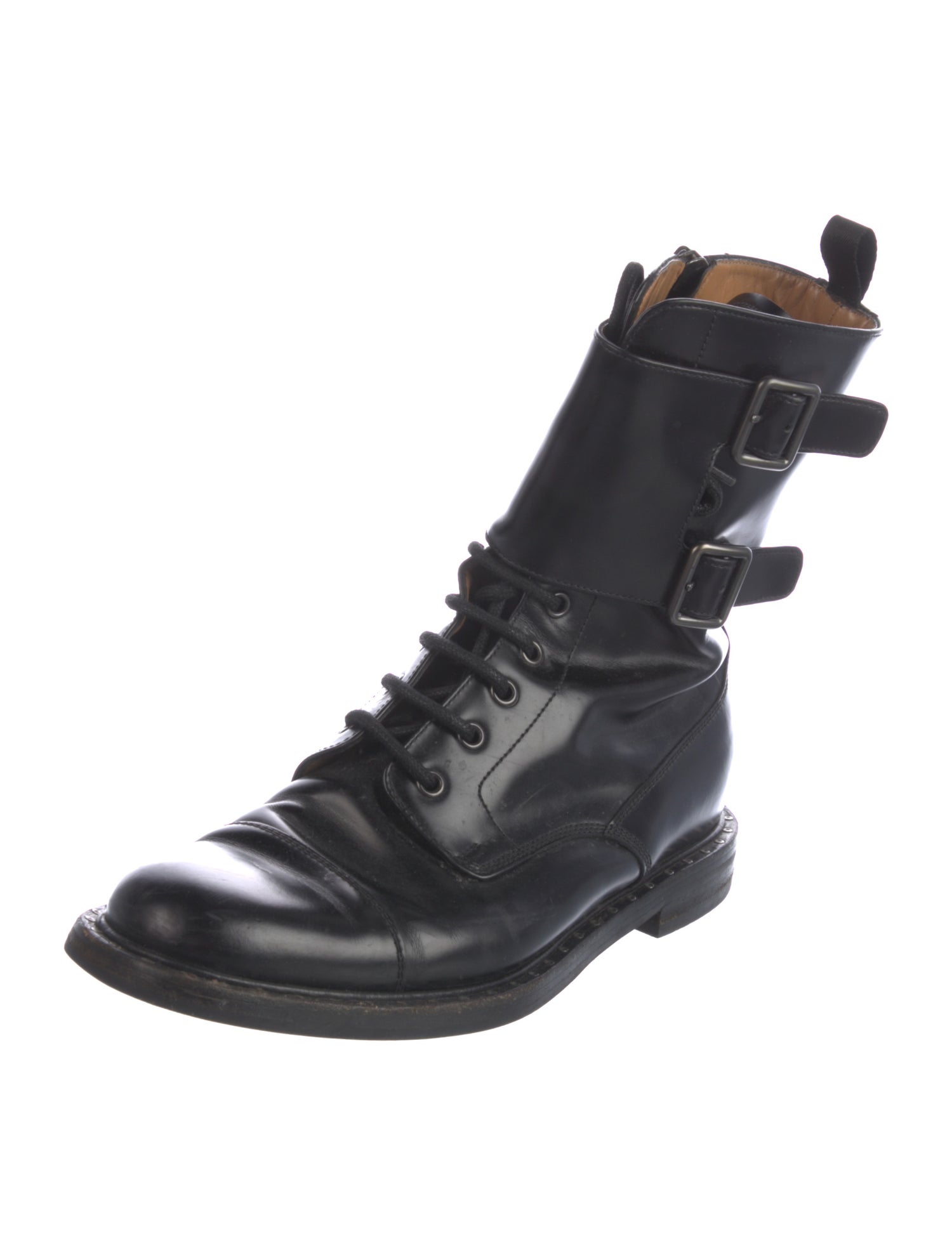 Church's Leather Studded Accents Combat Boots