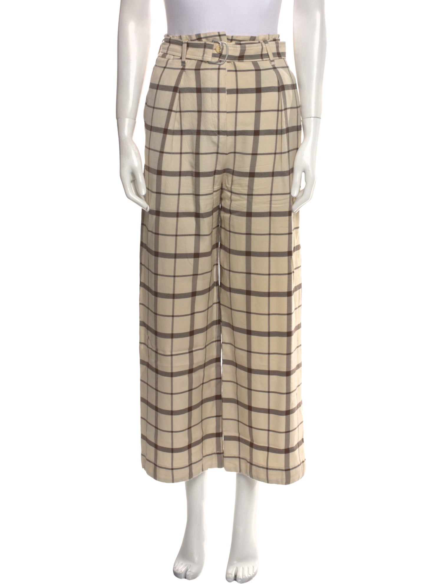 Christian Wijnants Plaid Print Wide Leg Pants