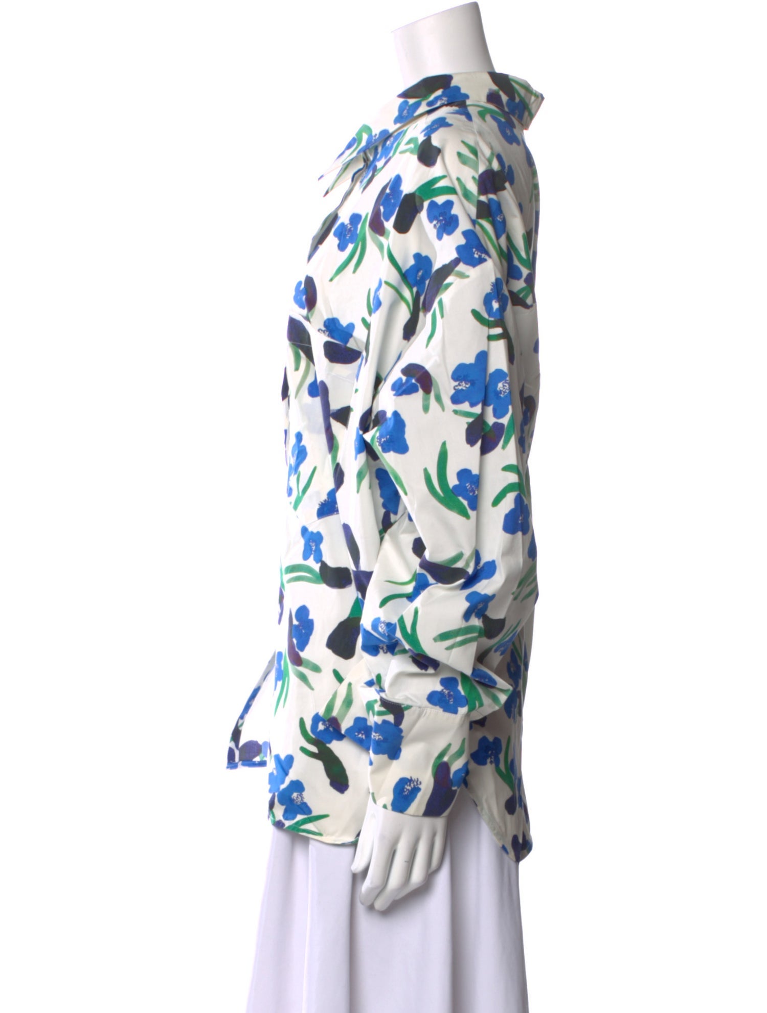 Christian Wijnants Floral Print Long Sleeve Button-Up Top