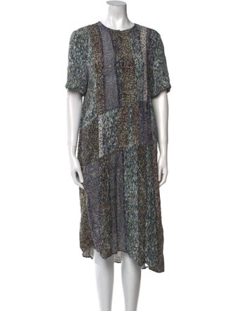 Christian Wijnants Animal Print Midi Length Dress