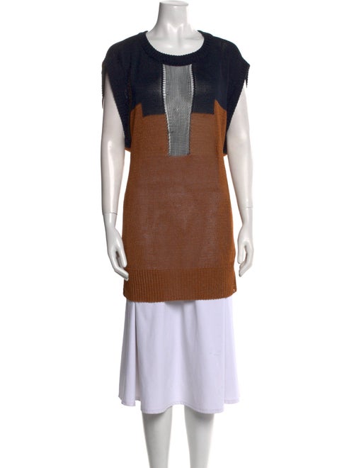 Christian Wijnants Colorblock Pattern Crew Neck Tunic