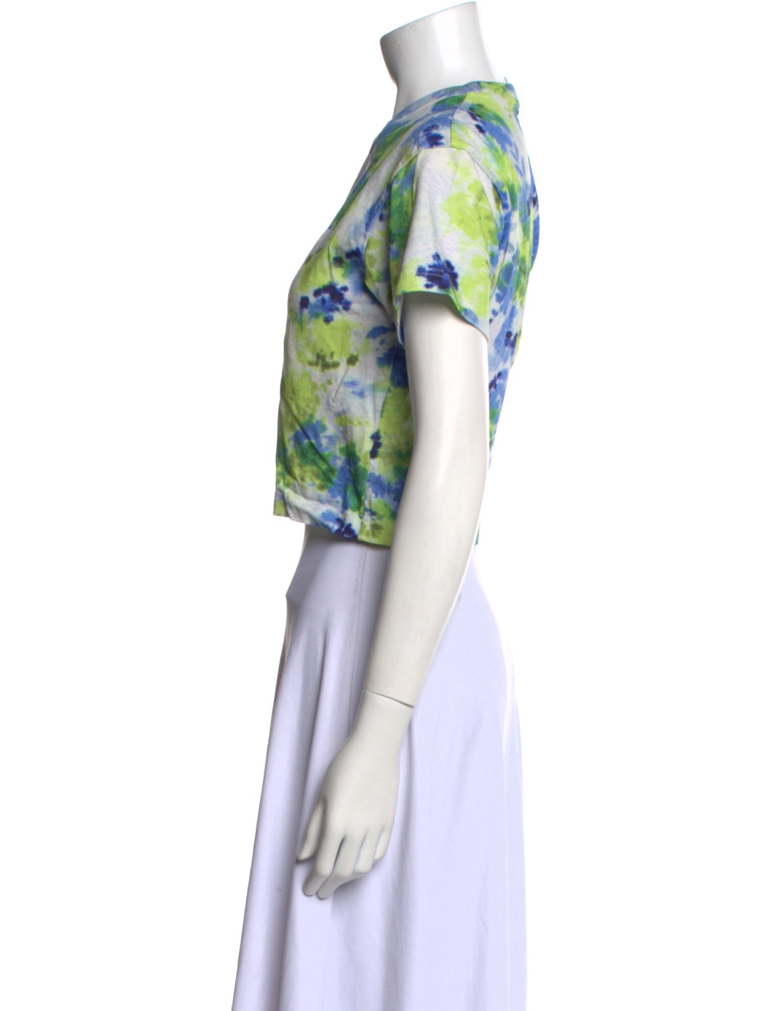 Christian Wijnants Floral Print Crew Neck Crop Top