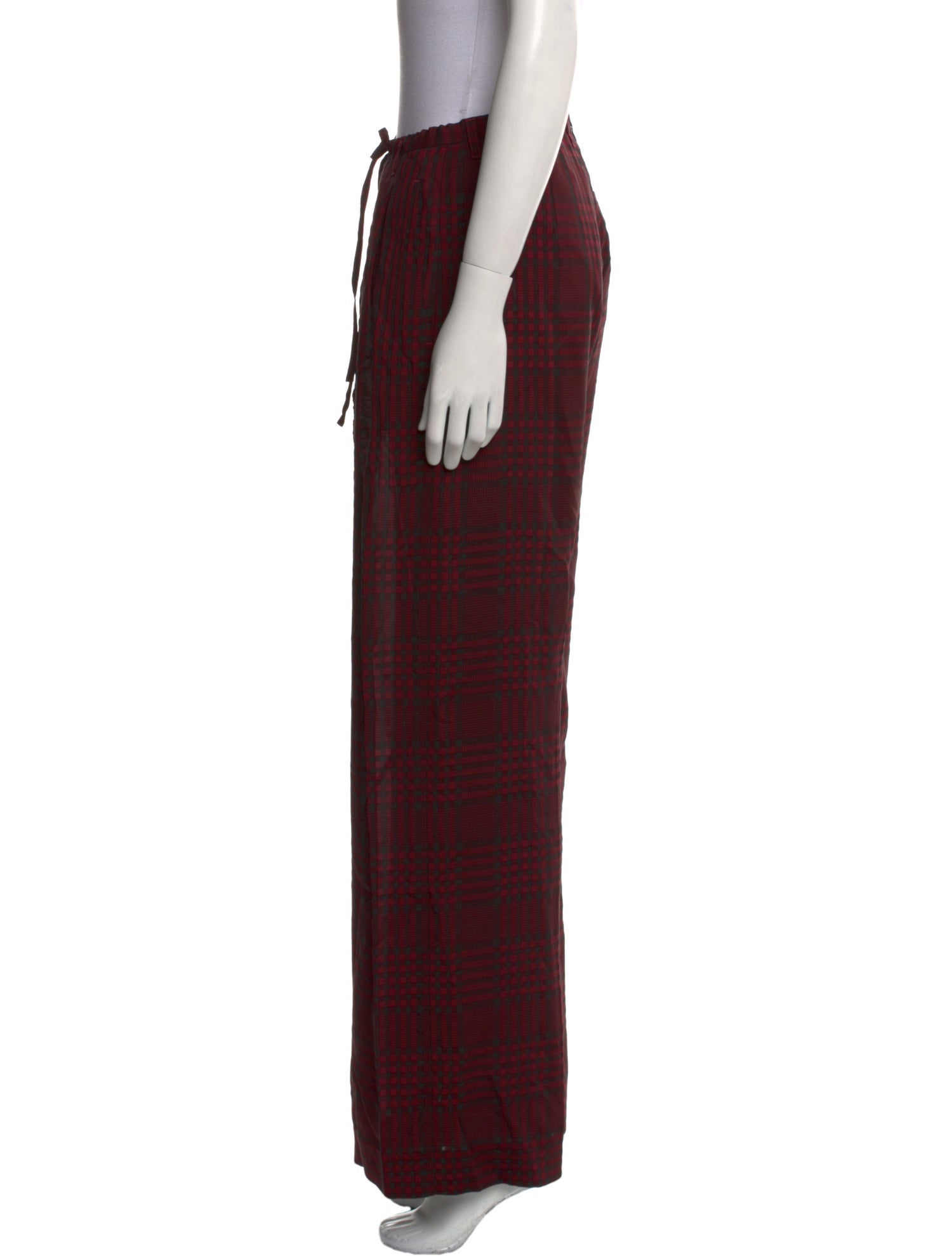 Christian Wijnants Plaid Print Wide Leg Pants