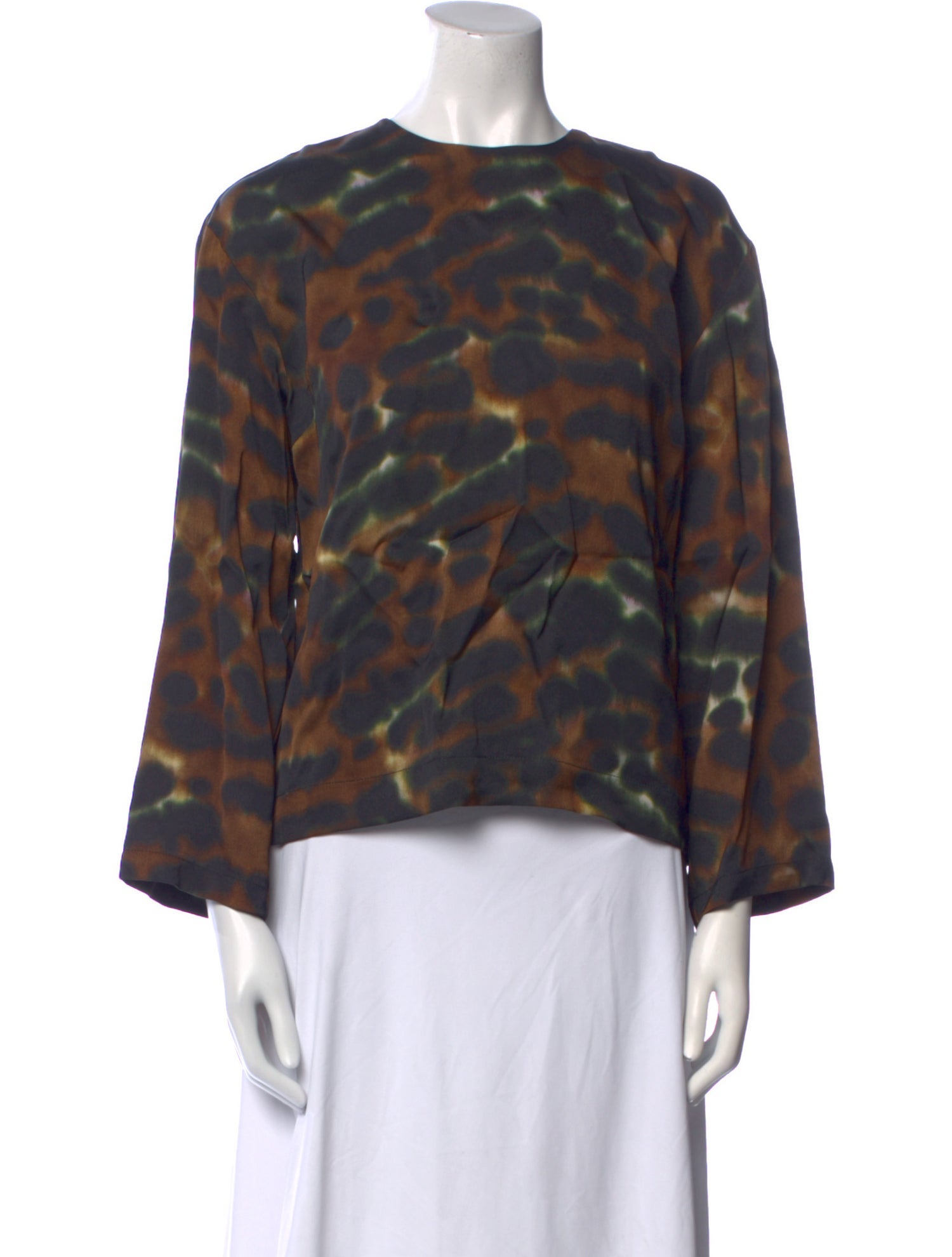 Christian Wijnants Animal Print Crew Neck Blouse