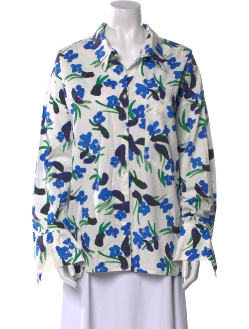 Christian Wijnants Floral Print Long Sleeve Button-Up Top