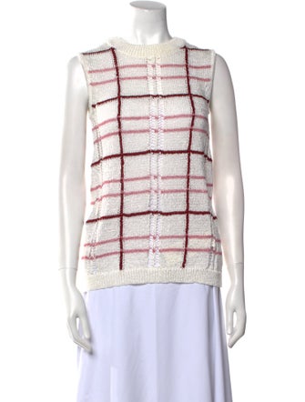 Christian Wijnants Plaid Print Crew Neck Top