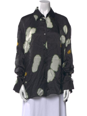 Christian Wijnants Silk Printed Button-Up Top