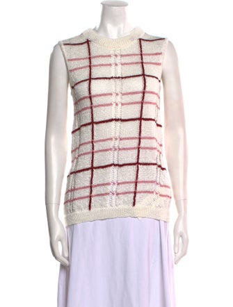 Christian Wijnants Plaid Print Crew Neck Top