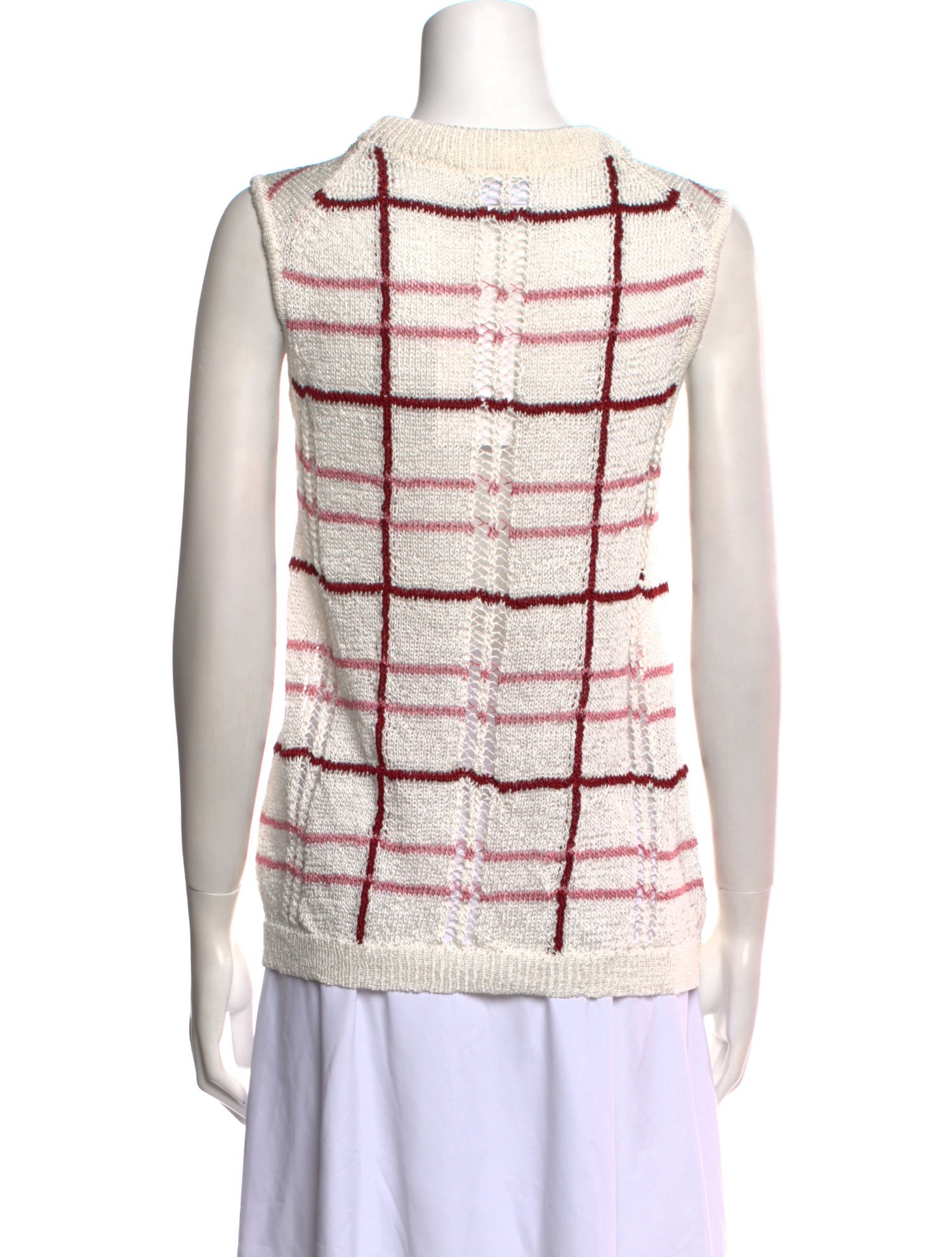 Christian Wijnants Plaid Print Crew Neck Top