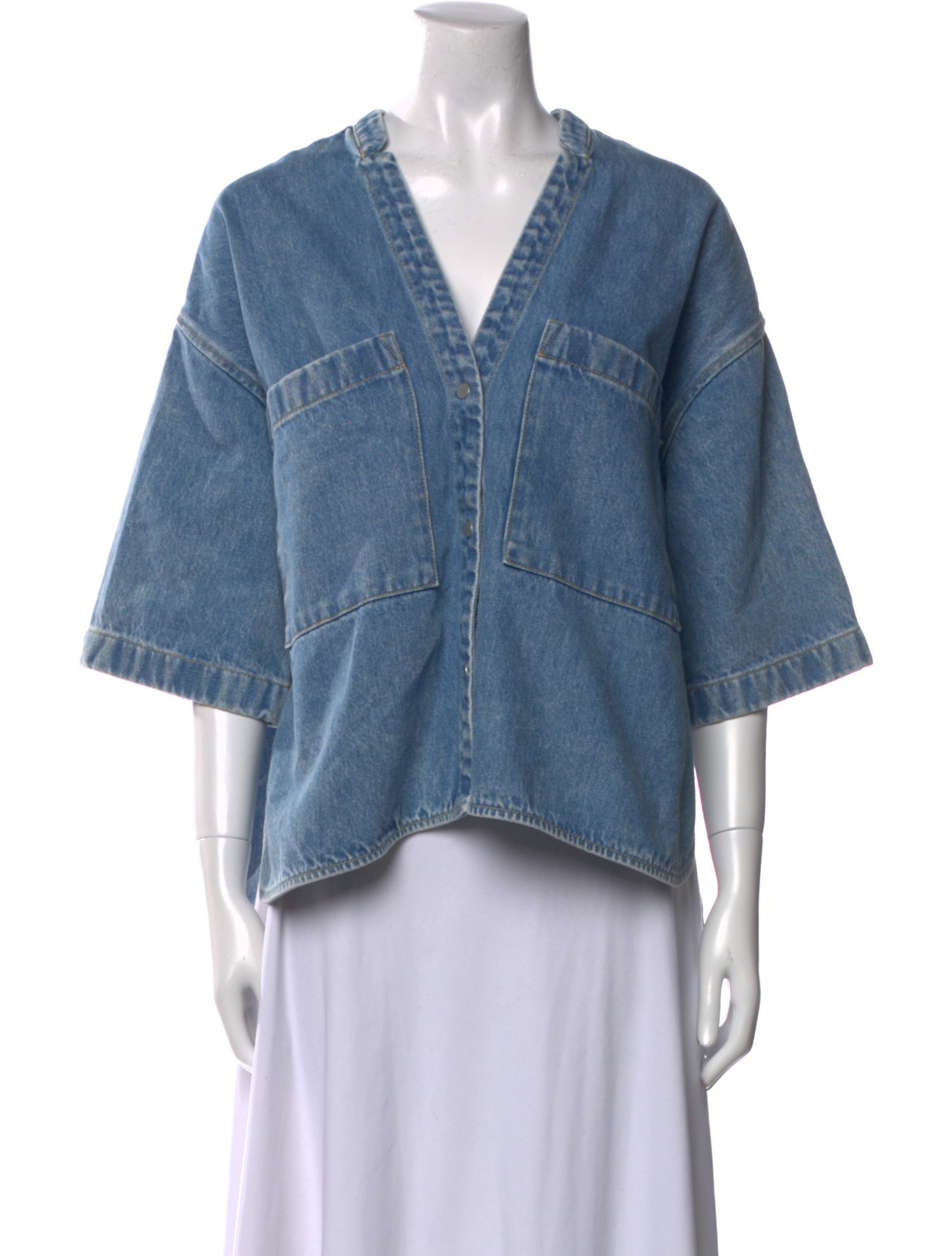 Christian Wijnants V-Neck Three-Quarter Sleeve Sweatshirt